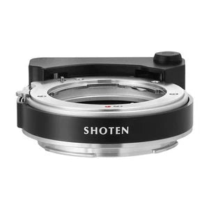 Black SHOTEN camera lens autofocus adapter with metal mount ring and front contacts