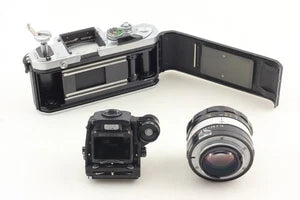 Nikon F2 Photomic S film camera with silver body and 50mm f/1.4 lens