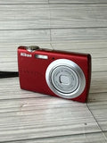 UNTESTED NOT WORKING PARTS Nikon Red Camera COOLPIX S203 Nikkor 3X Optical Zoom